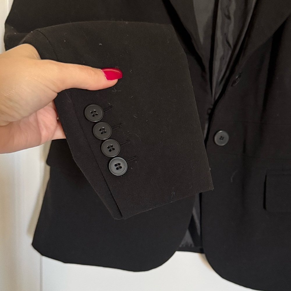 New York & Company Solid Black Blazer Workwear Jacket - Picture 5 of 5
